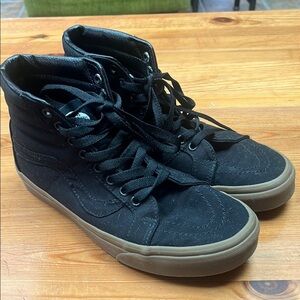 Vans Black and Brown High-Top Skate Sneakers